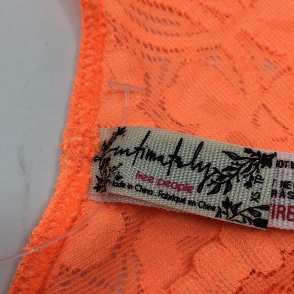 Intimately Free People Neon Orange Racer Back Lace Bralette Size XS NWT - Picture 8 of 14